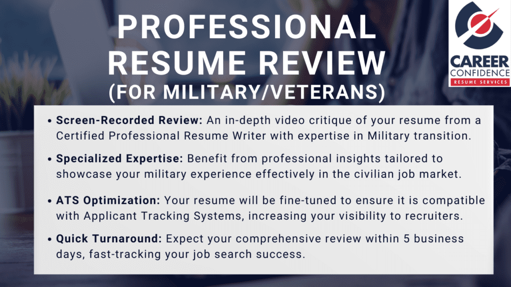 military assistance with resumes